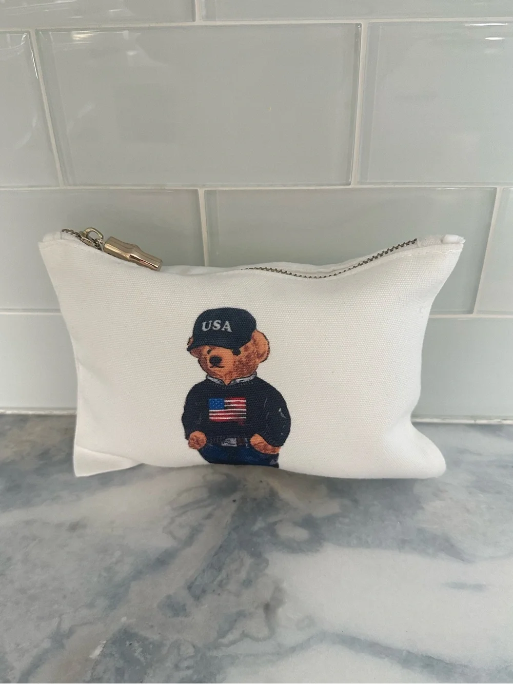 Signature Preppy Teddy  Bear Dressed in a Classic Outfit in White Canvas